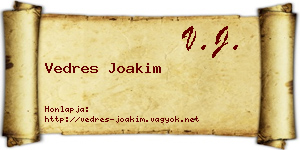 Vedres Joakim névjegykártya